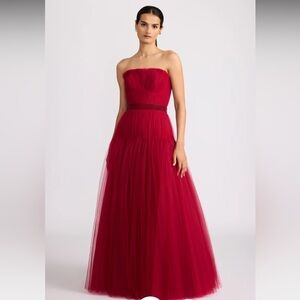 Zac Posen Strapless Red Gown